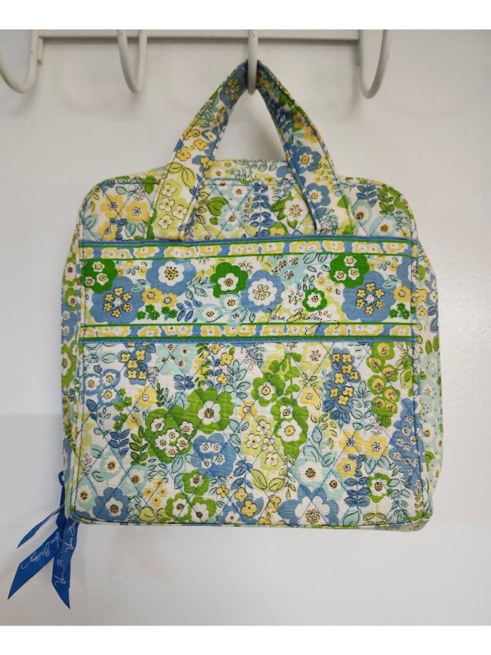 Vera Bradley Toiletry Case Travel Makeup Bag English Meadow Yellow & Blue